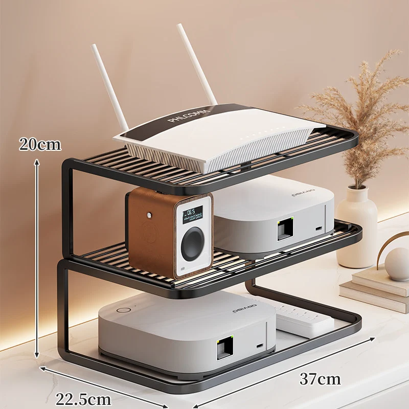 Belüfteter Desktop-Router- und Modemständer-Organizer