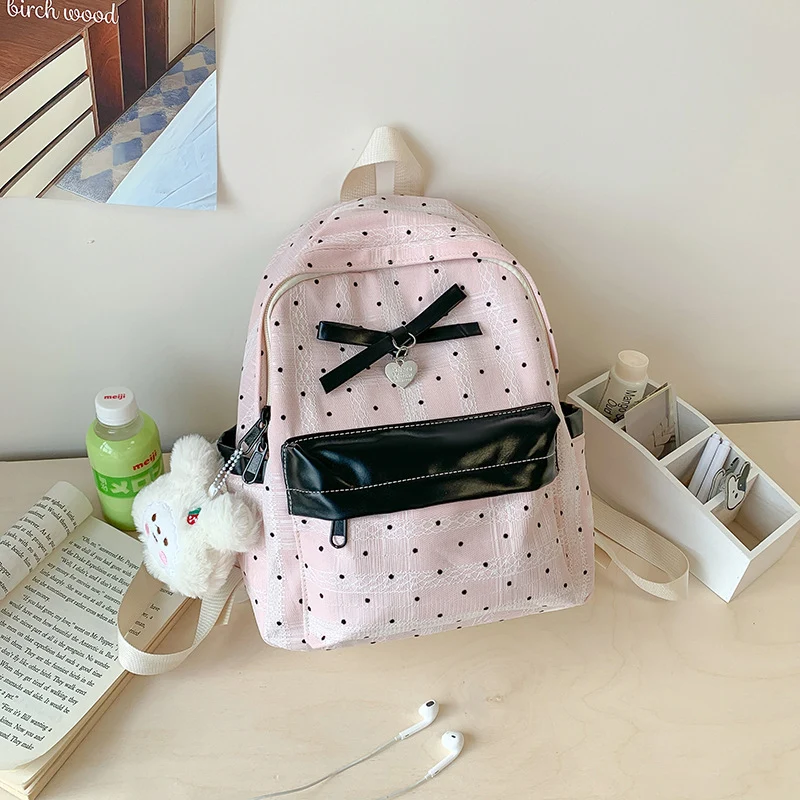 Punkte gemustertes Mini-Rucksack Karnz