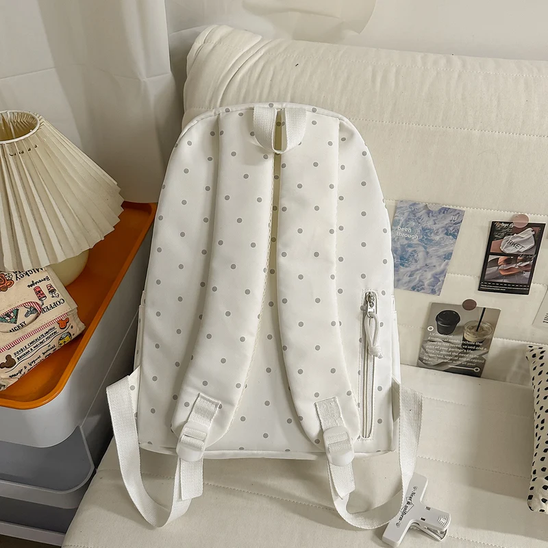 Polka-Dot-Muster Rucksack mit verspielten Flügelakzenten Karnz