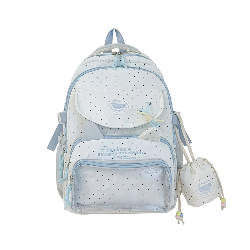 Polka Dots Design Rucksack mit mehreren Fächern Karnz