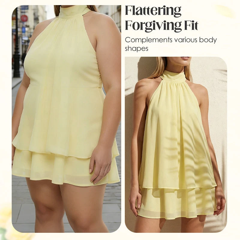 🥳2026 HEISSER SALE🥳💞50K+ VERKAUFT!💕🌸 50% RABATT! Damen Neckholder Minikleid – Lockere, schmeichelhafte Passform, fließt wunderschön. Auffälliger rückenfreier Stil hält Sie kühl. Lässig oder elegant kombinierbar. Größen S-2XL. 👗✅
