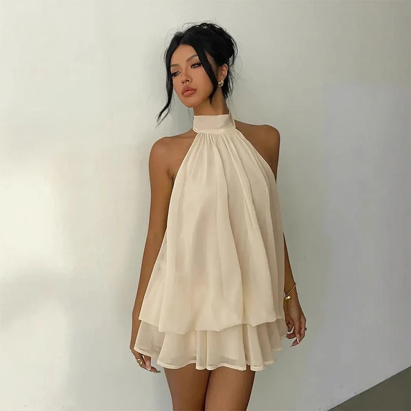 🥳2026 HEISSER SALE🥳💞50K+ VERKAUFT!💕🌸 50% RABATT! Damen Neckholder Minikleid – Lockere, schmeichelhafte Passform, fließt wunderschön. Auffälliger rückenfreier Stil hält Sie kühl. Lässig oder elegant kombinierbar. Größen S-2XL. 👗✅