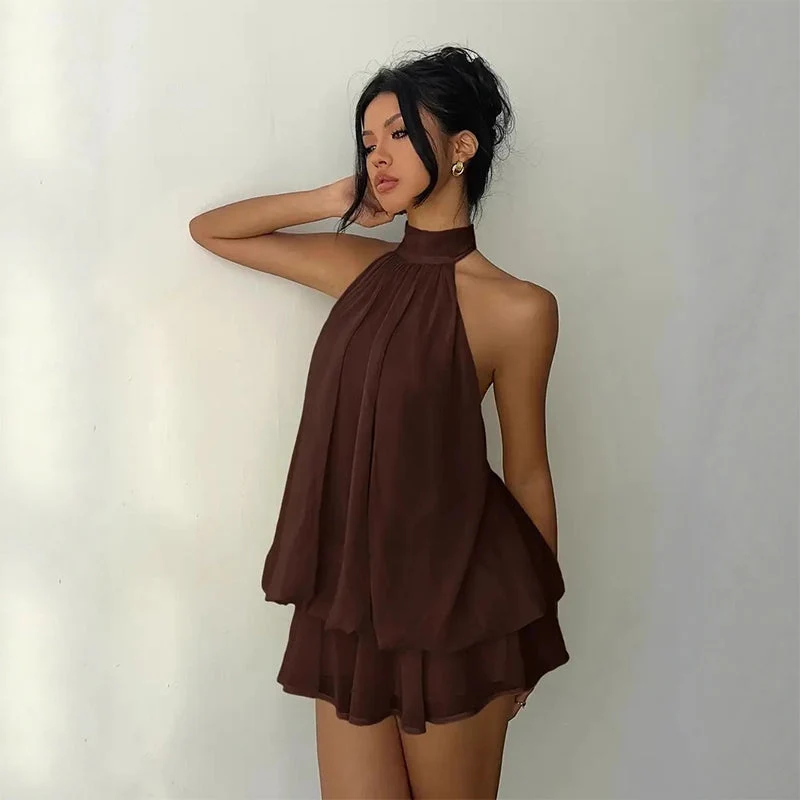 🥳2026 HEISSER SALE🥳💞50K+ VERKAUFT!💕🌸 50% RABATT! Damen Neckholder Minikleid – Lockere, schmeichelhafte Passform, fließt wunderschön. Auffälliger rückenfreier Stil hält Sie kühl. Lässig oder elegant kombinierbar. Größen S-2XL. 👗✅