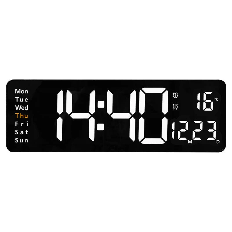 【⏰Limitiertes Angebot – 50 % Rabatt!】⚡40cm große Digitaluhr mit Temperatur, Datum, automatischer Sommerzeit, Nachtlicht und automatischem Helligkeitsdimmer