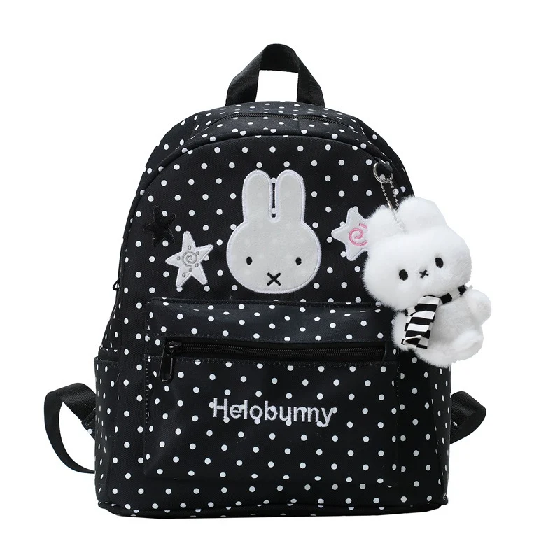 Polka-Dots Cartoon-Themen Rucksack mit Plüsch Charm Karnz