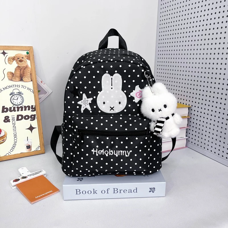 Polka-Dots Cartoon-Themen Rucksack mit Plüsch Charm Karnz