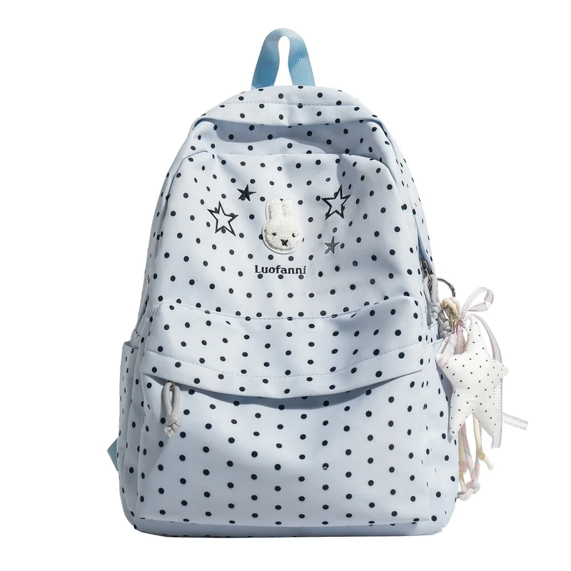 Polka Dot Rucksack mit süßen Figurenakzenten Karnz