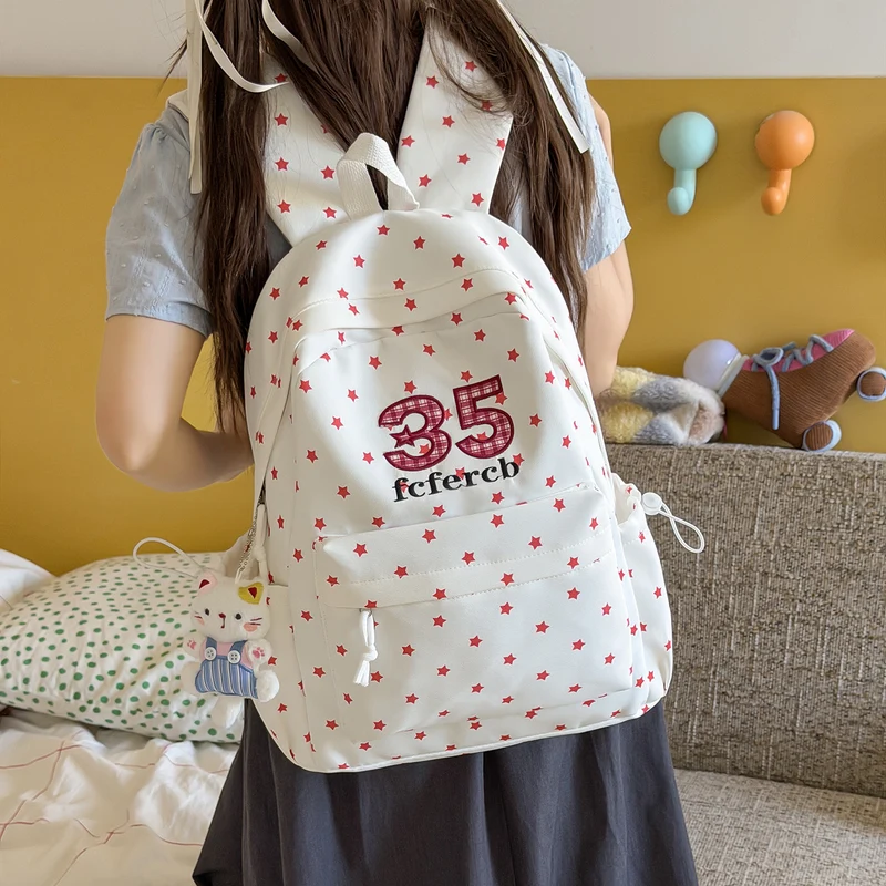 Verspielter Sternenmuster-Schulrucksack Karnz