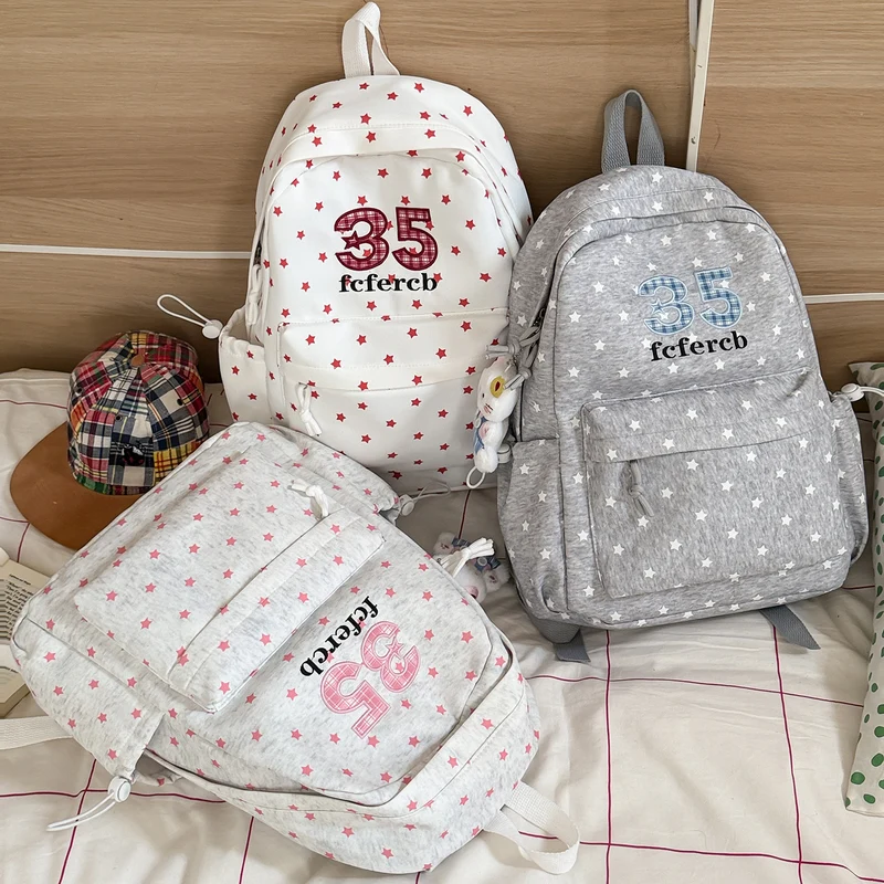 Verspielter Sternenmuster-Schulrucksack Karnz