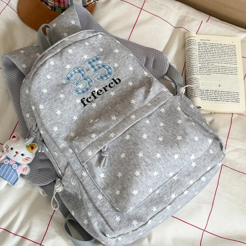 Verspielter Sternenmuster-Schulrucksack Karnz