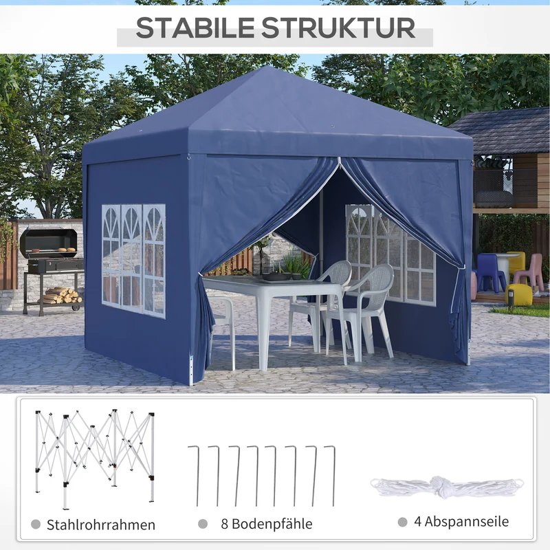 Pavillon 3x3m Pop-up Zelt Faltpavillon Pavillon Überdachung