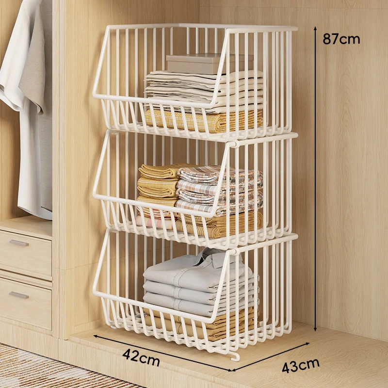 Drei-Tier Stapelbarer Draht Kleiderschrank Korb Organizer