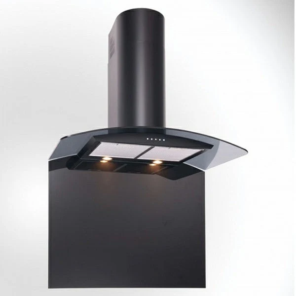 Luxair 90cm Smoked Curved Glass Dunstabzugshaube - Schwarz | LA-90-CVD-BLK