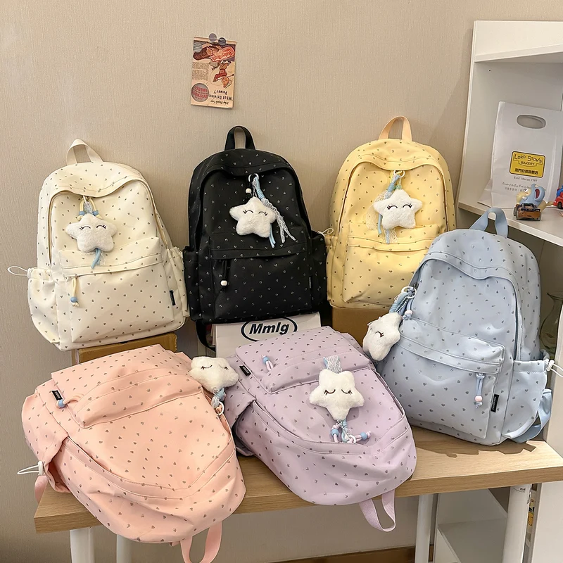 Verspielt Herz-Print Rucksack Karnz