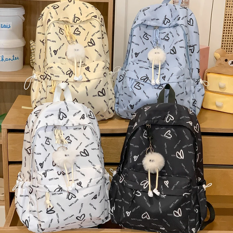 Verspielter Herz-Muster Rucksack Karnz