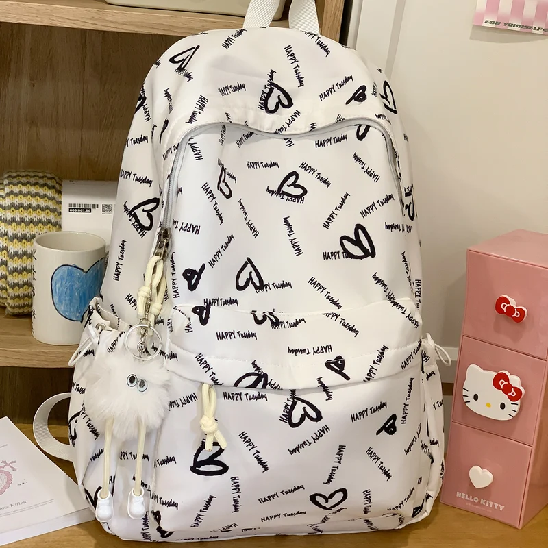 Verspielter Herz-Muster Rucksack Karnz