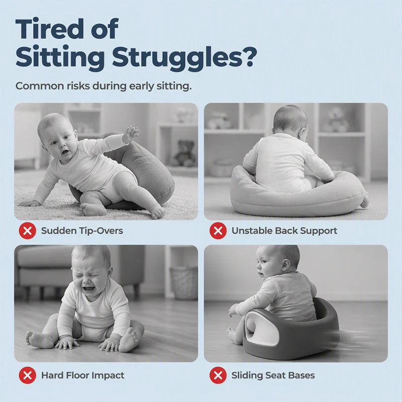 ✨50% Rabatt✨🐻 Cartoon‑Baby‑Stützsofa – Anti‑Roll‑Sitzsessel für Babys mit stabiler Rückenlehne, weicher Plüsch‑Bodensitz für Kleinkinder