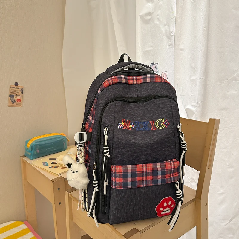 Verspielter Karomuster Rucksack Karnz