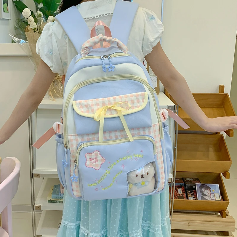 Verspielt gemusterter Schulrucksack Karnz
