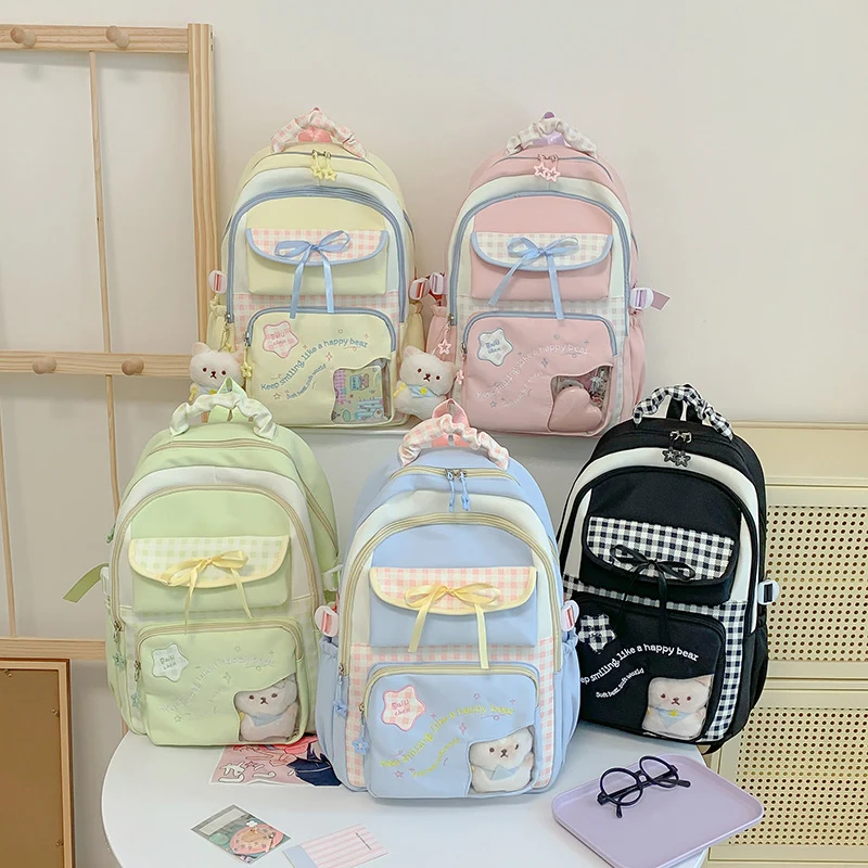 Verspielt gemusterter Schulrucksack Karnz