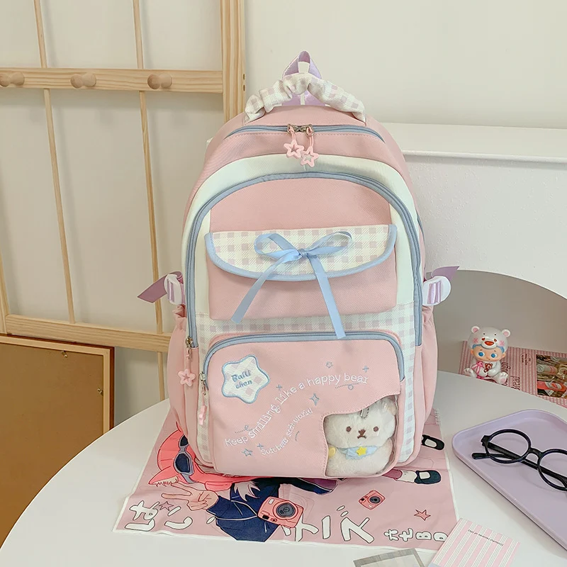 Verspielt gemusterter Schulrucksack Karnz