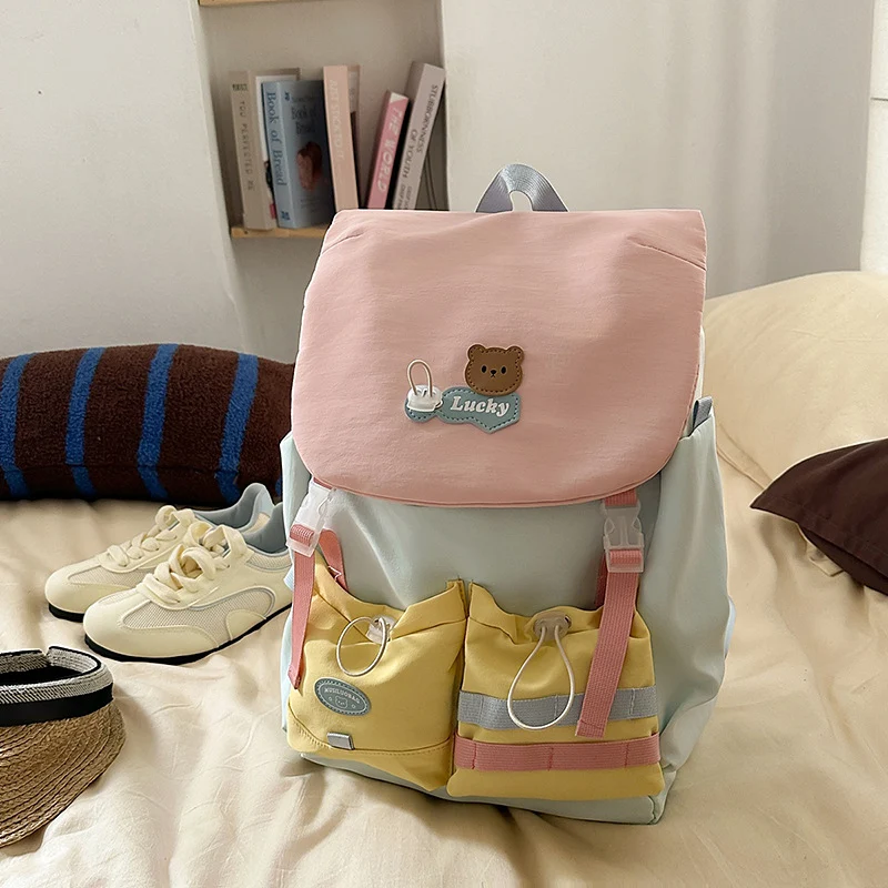Verspielter Mehrfachtaschen-Rucksack für die Schule Karnz
