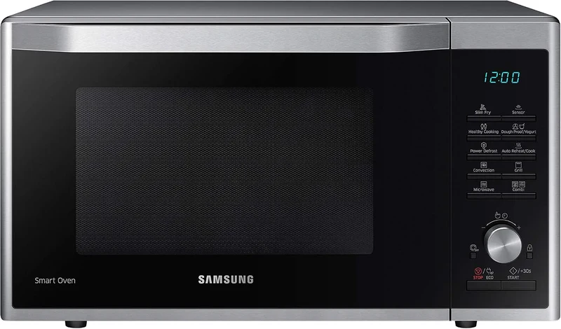 Samsung MC32J7055CT/EG Mikrowelle, 52, 3 cm, 900 W, Grill, schmal, Mikrowellenofen, Silber, Slim-Fry, 3 cm Breite, 32 l Garraum, Extra Groß, Hefeteig