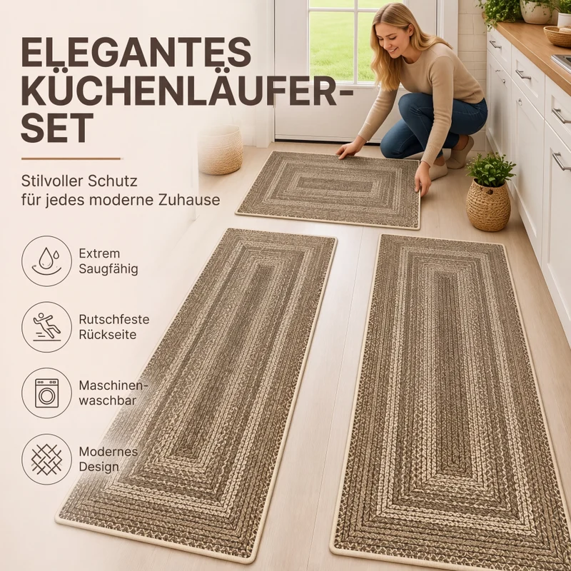 🏡🔥50% RABATT!☁️ Eleganter gewebter Läuferteppich, strapazierfähig & weich🌿