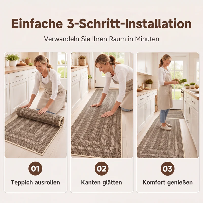 🏡🔥50% RABATT!☁️ Eleganter gewebter Läuferteppich, strapazierfähig & weich🌿