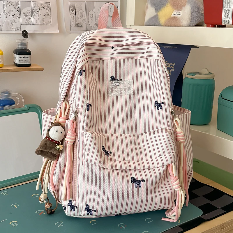 Verspielter Tiermotiv gestreifter Rucksack Karnz