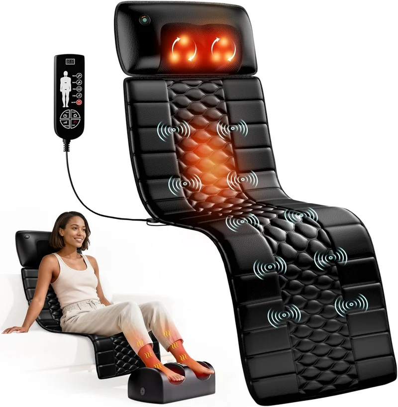 Elektrisches Massagegerät – Shiatsu-Massage, Wärmefunktion, Ganzkörpertraining, für Füße und Beine, schwarz