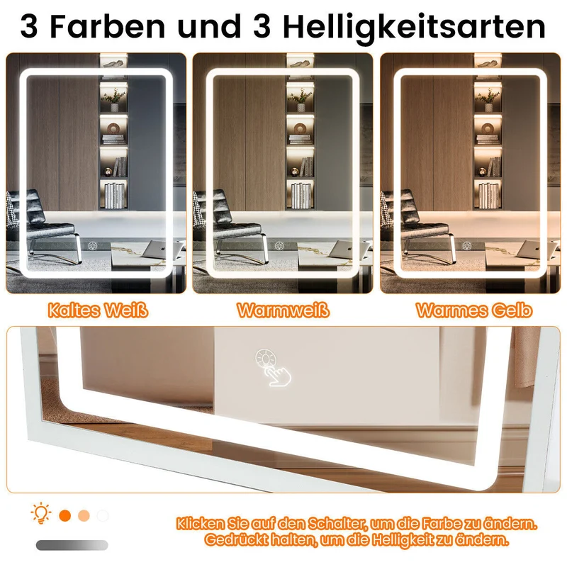 Schminktisch Spiegel Hocker Beleuchtung Frisiertisch