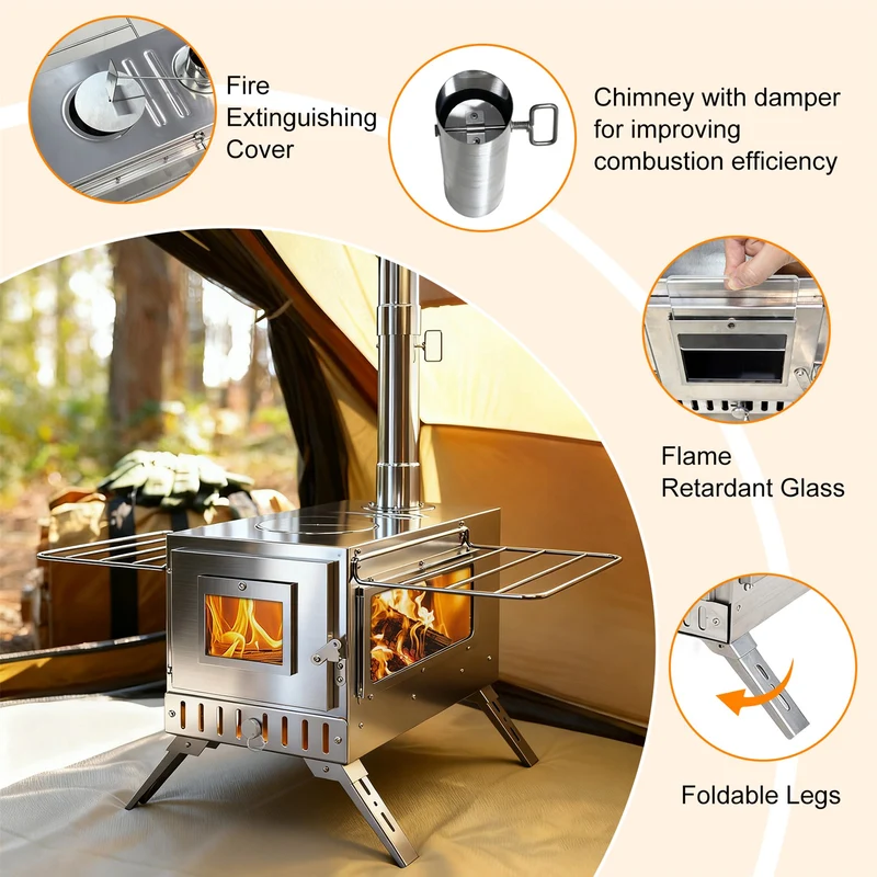 Holzofen Zeltofen Campingofen Outdoor Heizung Trekking Camping Herd