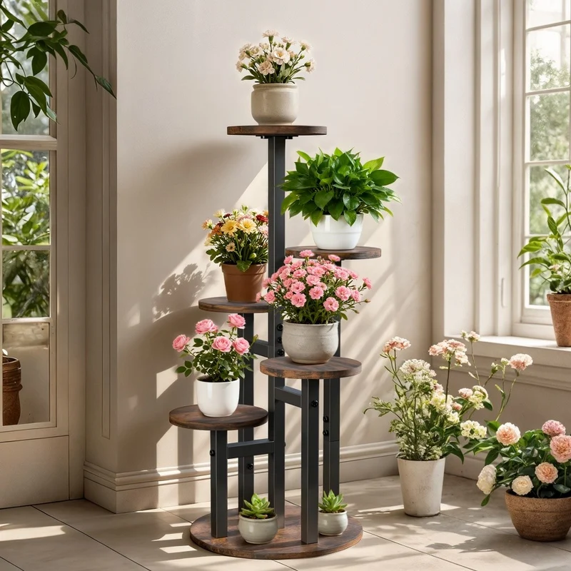 Blumenständer Blumentreppe Pflanzenregal Metallregal
