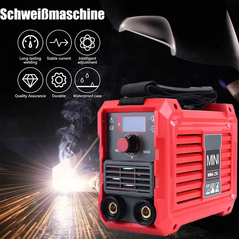 Elektrodenschweissgerät Set Inverter 250A Schweisshelm Zubehör 220V MMA