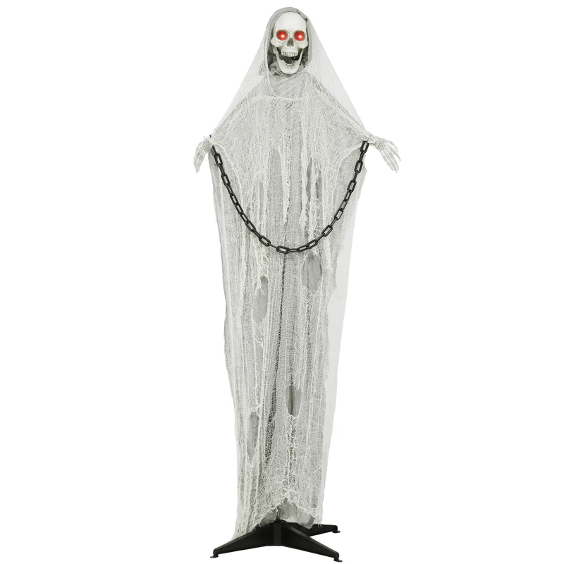 Halloween Deko Sensenmann 183cm Animiert Sprechend Leuchtende Augen Sound
