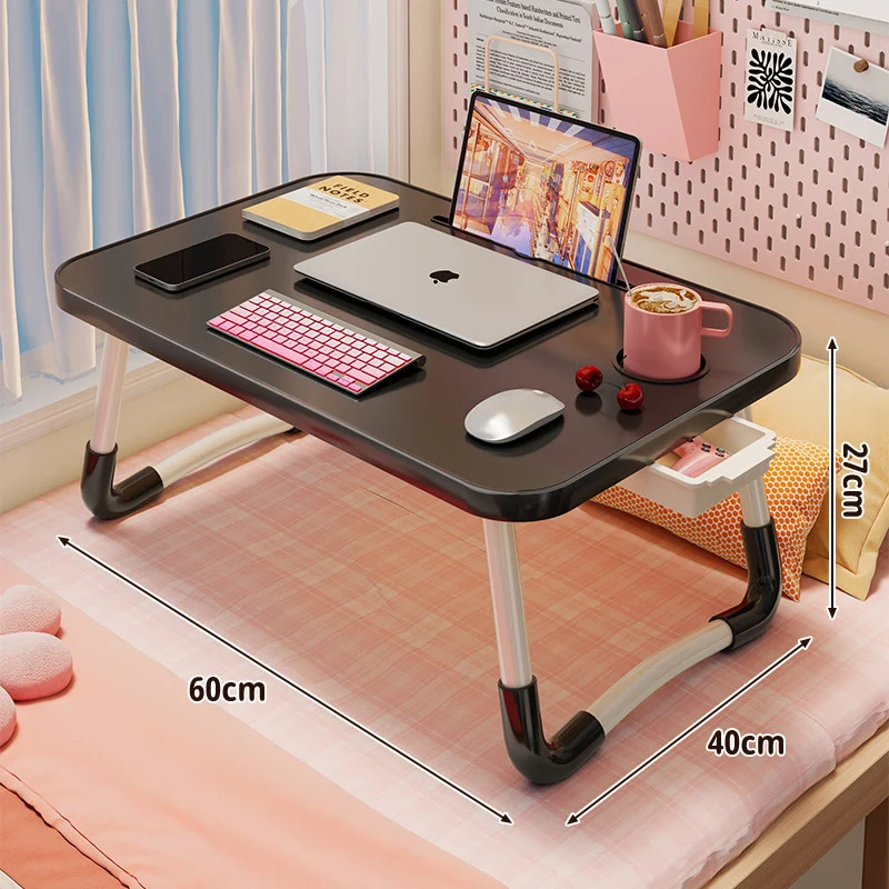 Faltbarer tragbarer Bett-Laptop-Tisch mit rundem MDF-Oberteil und verriegelbaren Klappbeinen