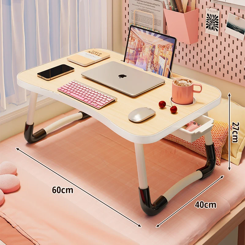Faltbarer tragbarer Bett-Laptop-Tisch mit rundem MDF-Oberteil und verriegelbaren Klappbeinen