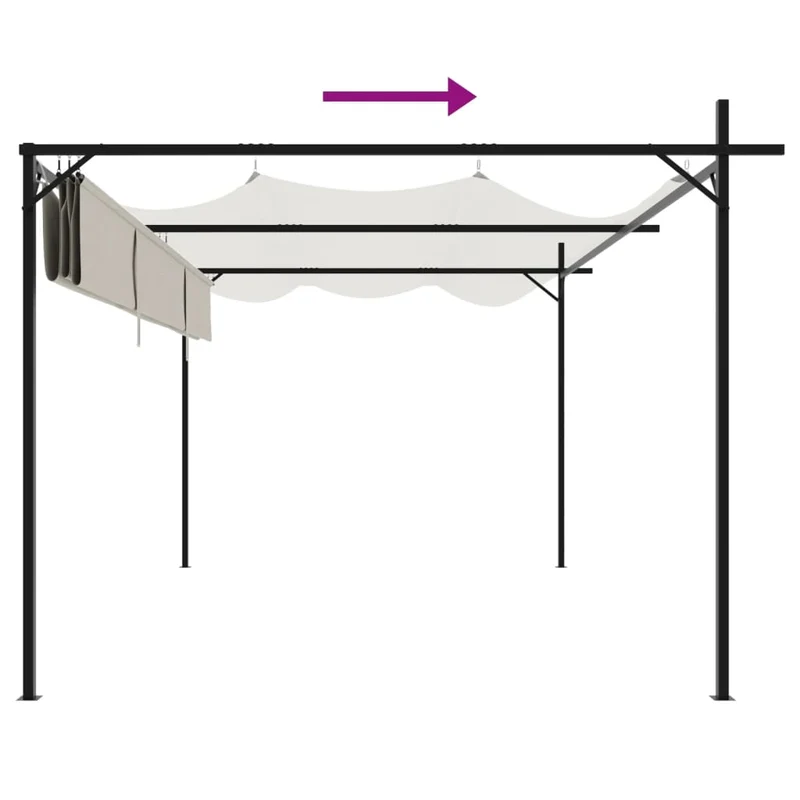 Pergola Schiebedach Pavillon 395x292x230cm Dach Gartenpavillon
