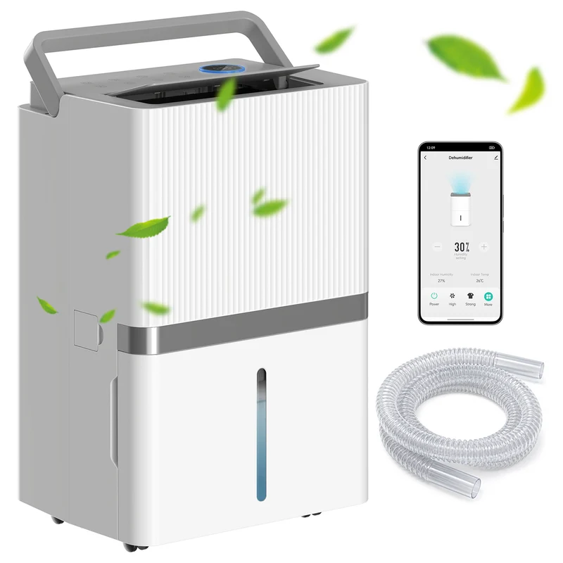 100 Pint Smart Dehumidifier for Basements, 5,200 sq ft, WiFi App & Voice Control