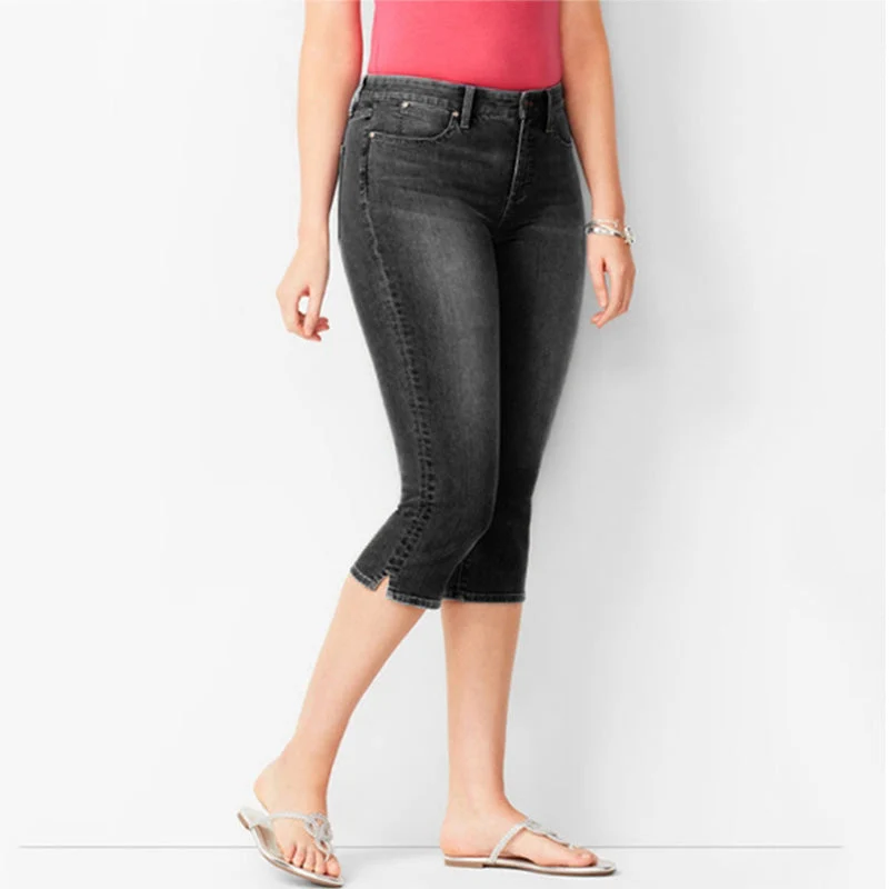 🌺Capri-Jeans aus Stretch-Denim für Damen