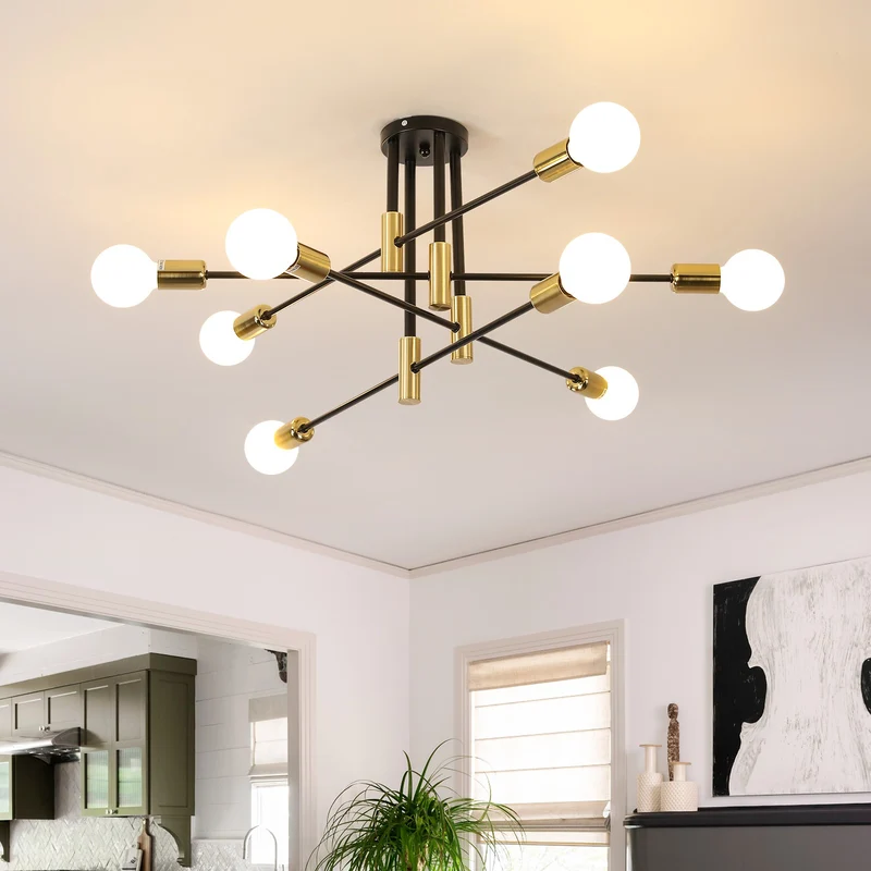 Deckenlampe 8-Flammig Industriestil Lampe Beleuchtung Deko