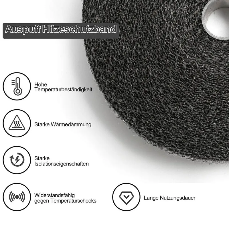 10m Hitzeschutzband Auspuff Krümmer Turbolader 1400°C Basaltfaser