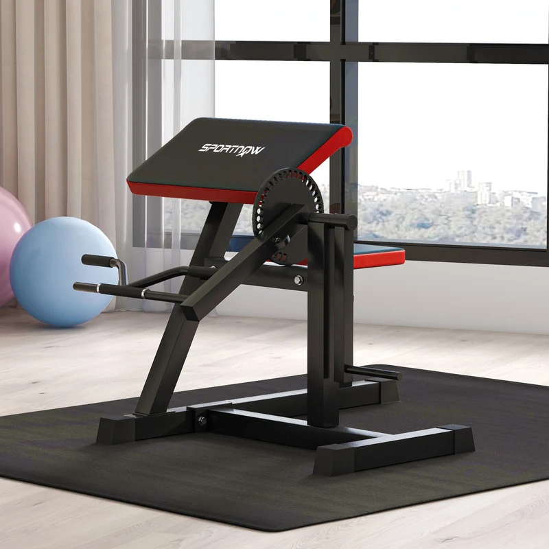 Bizeps Trizeps Curl Maschine Beinstrecker 5-fach Verstellbar Kunstleder