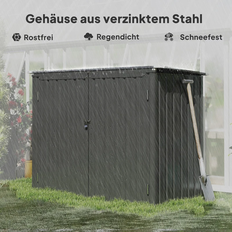 Mülltonnenbox 2 Tonnen Abschließbar Box Verzinkter Stahl 150x80x117cm