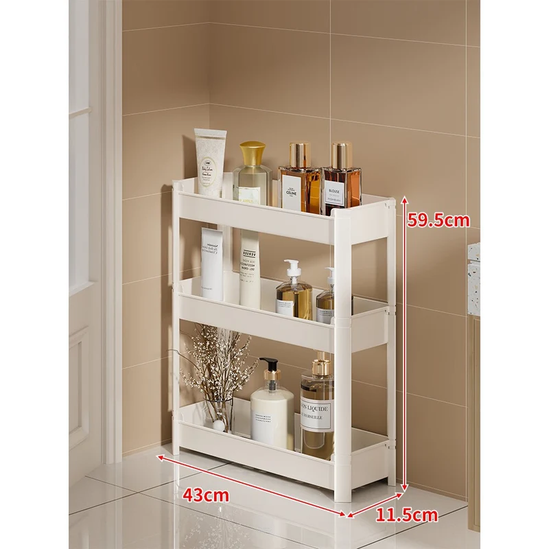 Slim drei-stufig schmal Badezimmer & Waschbecken vertikaler Speicherregal Organizer