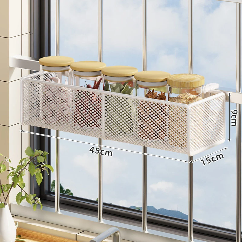 Fenster-Montierter Netz-Gewürzregal und Bar Hängeleiste Organizer