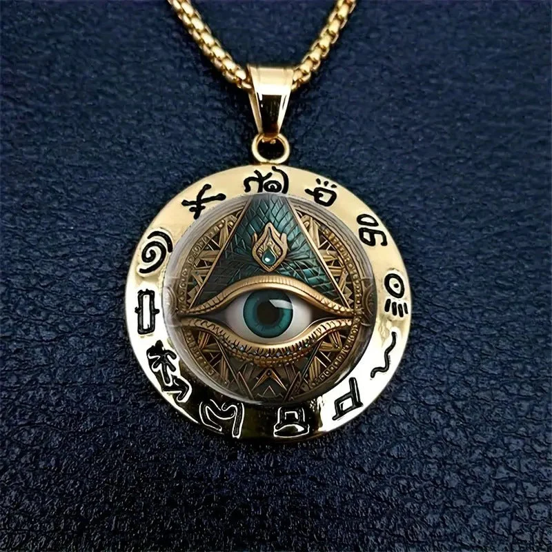 👁️ -50% ! ✨ Anhänger-Halskette Allsehendes Auge Vintage – Zinklegierung – Gold/Silber – Mysteriöses Retro-Design für Alltag und Abend 🖤
