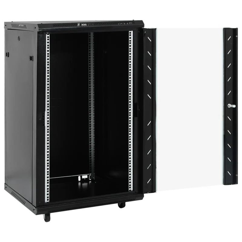Netzwerkschrank 18U Serverschrank 19 Zoll Rollen abschließbar 60x60x100