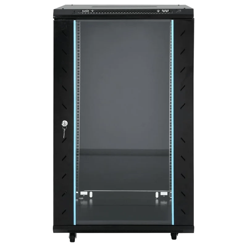Netzwerkschrank 18U Serverschrank 19 Zoll Rollen abschließbar 60x60x100